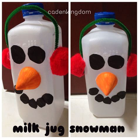 Christmas Crafts Milk Jug Snowman Easy For Preschoolers Recycled