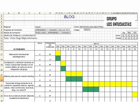 50 Formato Excel Cronograma De Actividades Ufreeonline Template