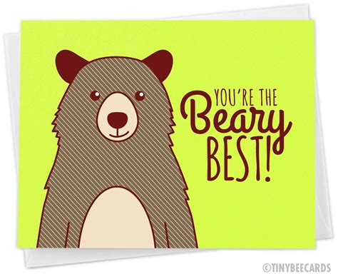 Paper Just Because Ballet Bear Funny Pun Greeting Card Friendship A