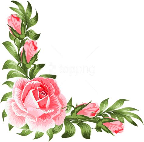 Free Png Download Rose Corner Decoration Png Clipart Design Flower