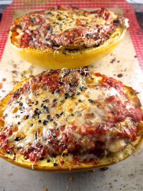 Baked Spaghetti Squash Boats With Grilled Chicken The Preppy Paleo
