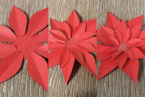 How To Make Paper Poinsettias Paper Christmas Decorations Easy Diy