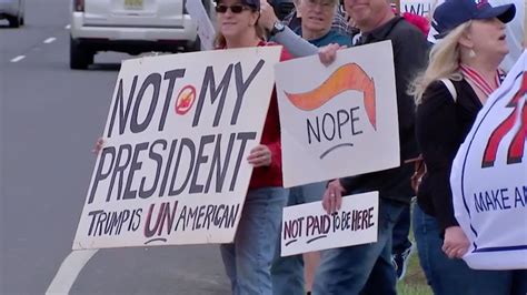 Trump Protesters And Supporters Gather Near His Property In New Jersey