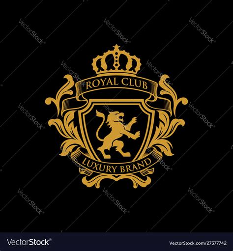 Royal Luxury Heraldic Crest Logo Design Royalty Free Vector