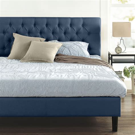 Zinus Misty Fabric Bed Frame Double Queen Full Size Navy Blue Ebay