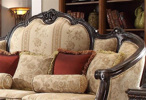 Traditional coffee table set in 3 pcs by homey design furniture , finished by wooddimensions: Homey Design HD-953 Luxury Upholstery Golden Beige Dark ...