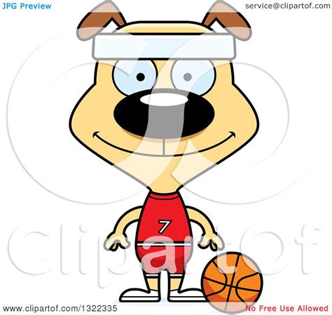 Clipart Of A Cartoon Happy Dog Basketball Player Royalty Free Vector