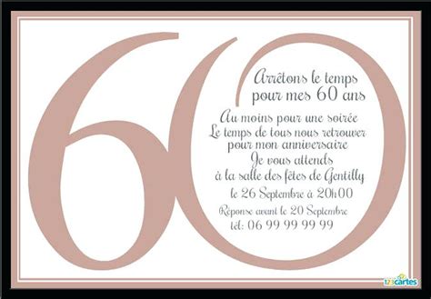 Meilleur Texte Invitation Anniversaire 60 Ans Images Midp