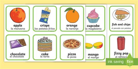Visual list of ingredients to make a salad. Healthy And Unhealthy Sorting Activity English/Spanish ...