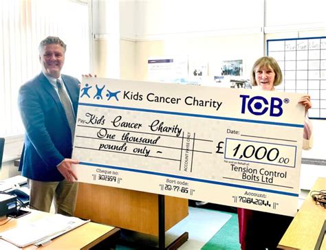 Tcb Donation To The Wonderful Kids Cancer Charity Tension Control