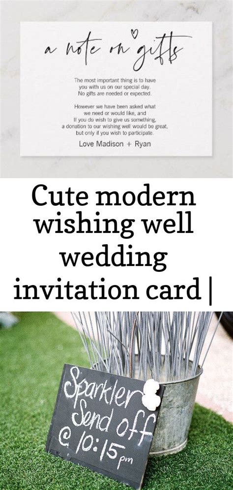 Cute Modern Wishing Well Wedding Invitation Card 2