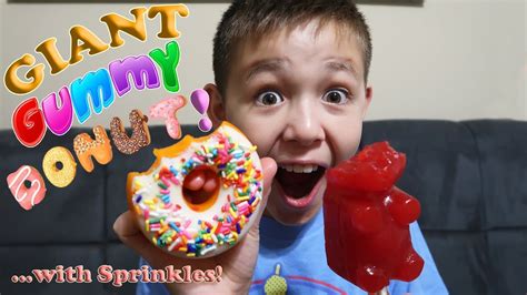 Eating A Giant Gummy Donut And Bear From Vat19 Youtube