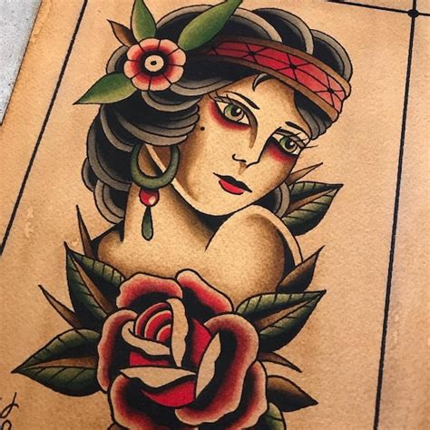 Traditional Girly Tattoo
