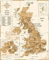 Mapas del Reino Unido de Gran Bretaña e Irlanda Norte: para descargar