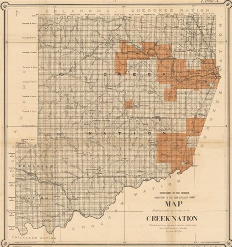 Map Of The Creek Nation The Gateway To Oklahoma History