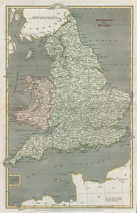 Old And Antique Prints And Maps England And Wales Map 1820 Uk Antique