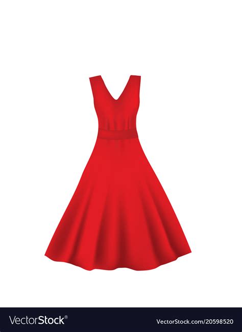 Red Elegant Dress Royalty Free Vector Image Vectorstock