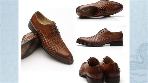 Mens Woven Leather Oxfords Cw762002┃