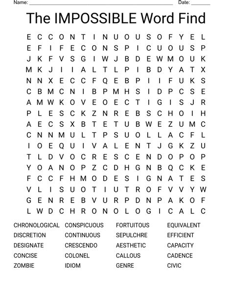 The Impossible Word Find Word Search Wordmint