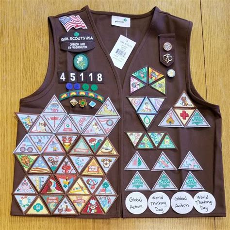 Uniforms In 2020 Girl Scout Brownie Badges Girl Scout Brownie Vest