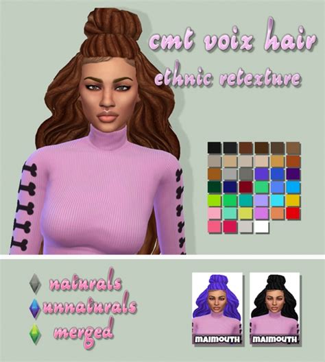 Voix Hair Ethnic Retexture At Maimouth Sims4 Sims 4 Updates