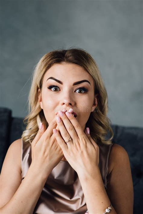 Surprised Woman With Hand Over Mouth Stock Image Image Of Bruit Caucasian 95030521