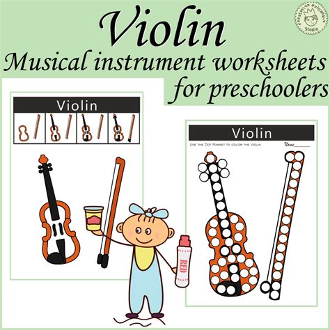 Musical Instrument Worksheets For Preschoolers Violin