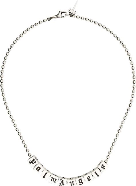 buy palm angels dice logo necklace silver pwob027f21met0017272 goat
