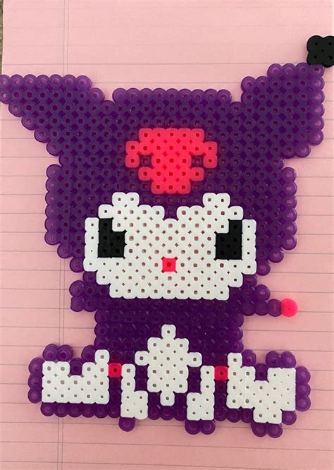 Kuromi Perler Bead Sprite Fuse Iron Bead Sanrio Hello Kitty Japan Tutorial Template Cute Core