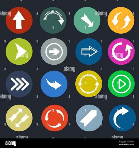 Color Round Arrow Vector Icons Set Of Arrows Directional Arrow