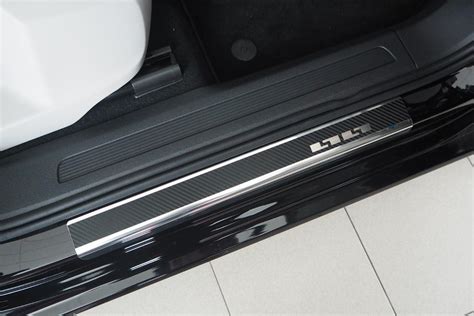 Door Sill Plates Volkswagen Touran 5T Stainless Steel Carbon Foil