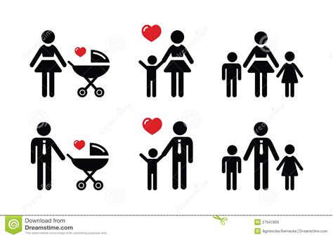 Single Parent Sign - Family Icons Royalty Free Stock ...