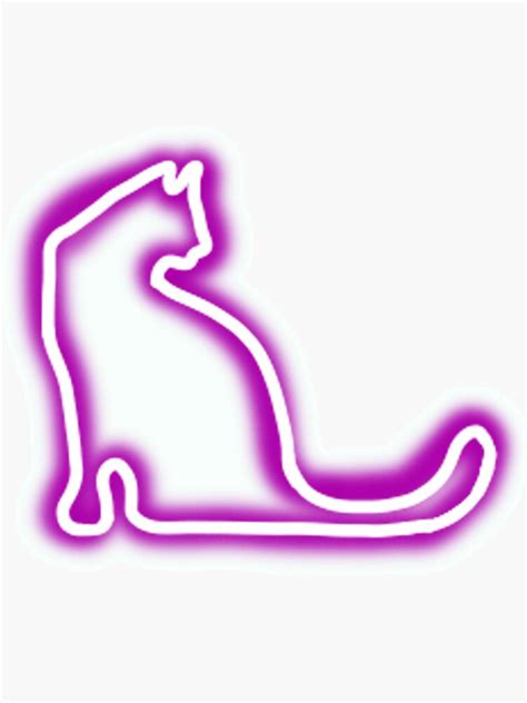 Neon Cat Design Sticker By Giannabona Redbubble