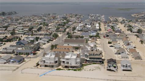 5k Stock Footage Aerial Video Of The Coastal Community Of Lavallette