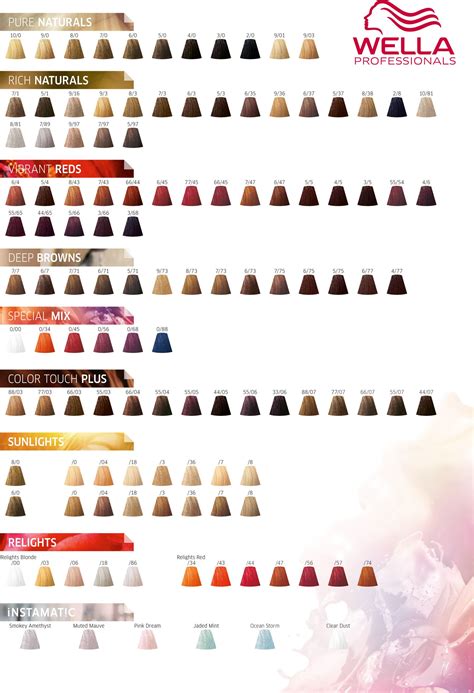 Wella Professionals Color Touch Color Chart 2017 Wella Hair Color Chart Professional Hair