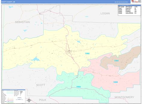 Scott County Ar Wall Map Color Cast Style By Marketmaps