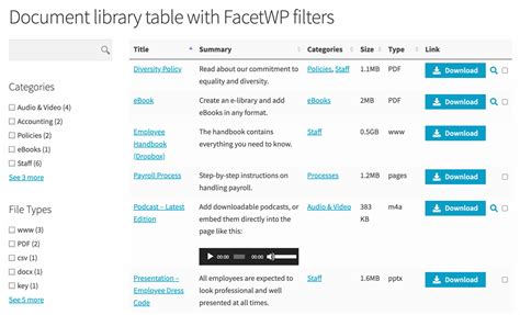 Document Library Pro Facetwp