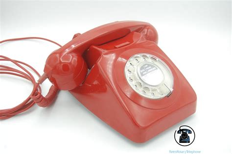 Classic Genuine 1960s Gpo 746 Rotary Telephone In Deep Red