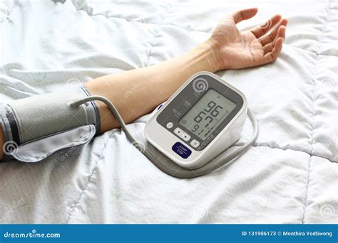 Medical Tonometer For Measuring Blood Pressure Of Male Patient Stock