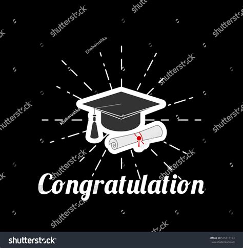 Congratulation Graduation Cap Diploma Illustration Stock Illustration Shutterstock
