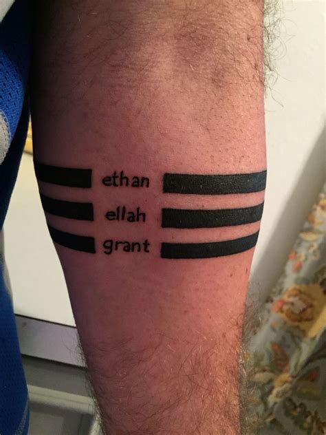 Forearm Bands Tattoo With My Childrens Names Thanks Pete Jersey