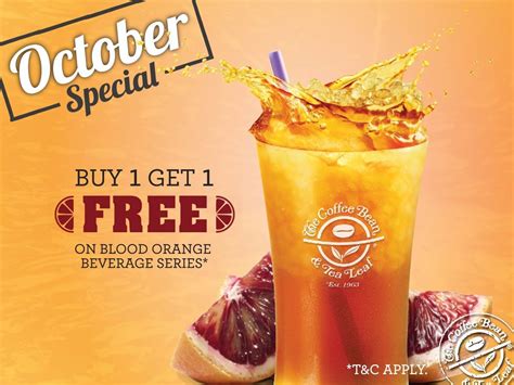 The Coffee Bean And Tea Leaf Buy 1 Free 1 Blood Orange Beverage 5pm 7pm