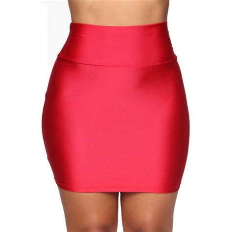 Women Fancy Sexy Mini Skirts Hot Summer Bodycon High Waist Stretchy Slim Wrapped Skirts Clubwear