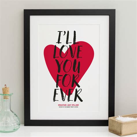 Ill Love You Forever Print By A Is For Alphabet