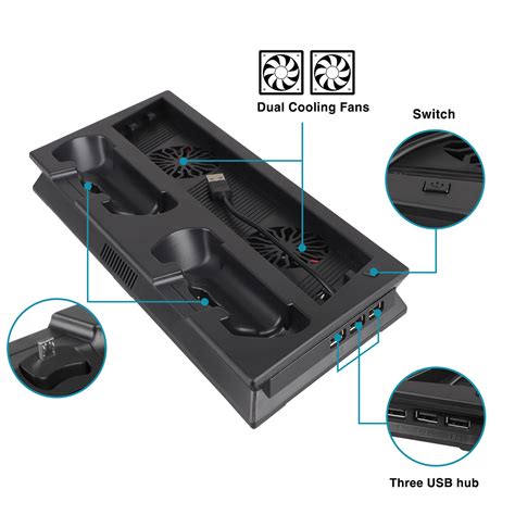 Cooling Vertical Stand For Ps4 Pro With Game Console Cooler Dock Ebay