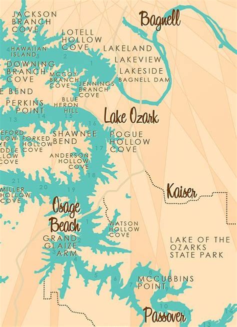 Printable Lake Of The Ozarks Mile Marker Map Printable Word Searches