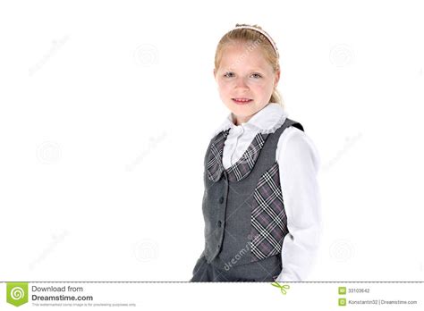 8 Year Old School Girl Stock Photo Image Of Year Stand
