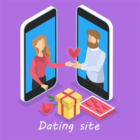 Premium Vector Online Dating App Concept Virtual Relationship And Love Couple Communication