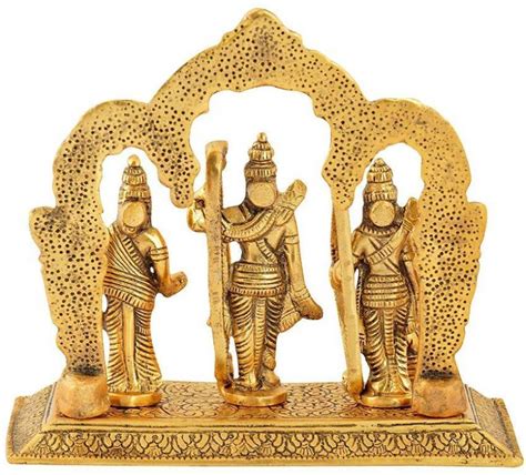 Metal Golden Gold Plated Gold Plated Ram Darbar Statue Size 8 X 7