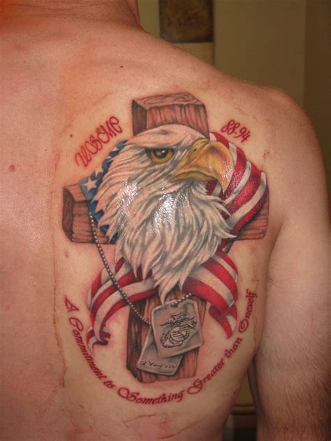 An american flag tattoo on the shoulder like the one on the photo is the way to go if you do not want to do any other designs such as the eagle tattoo. The 80 Best American Flag Tattoos for Men | Improb
